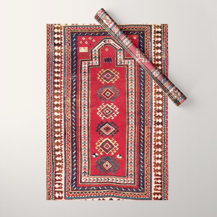 Kazak Southwest Caucasus Niche Rug Print Wrapping Paper Gallery Image 1