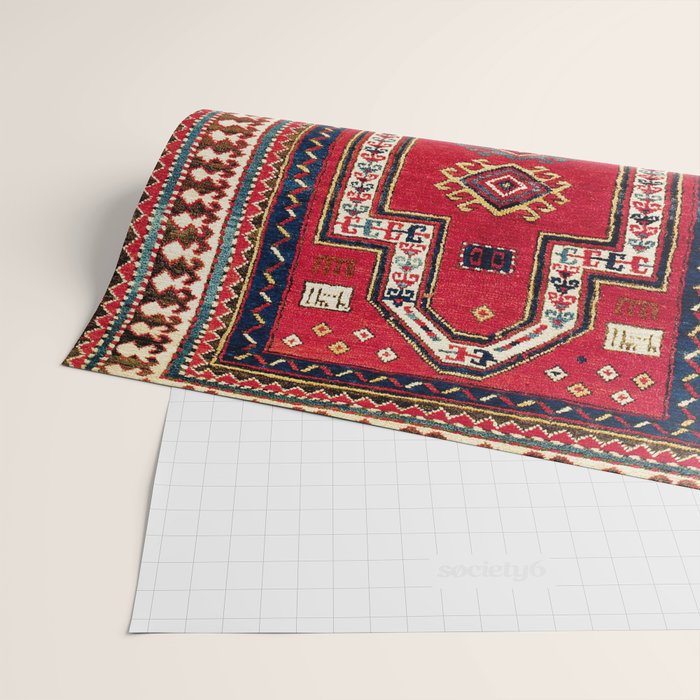 Kazak Southwest Caucasus Niche Rug Print Wrapping Paper Gallery Image 2