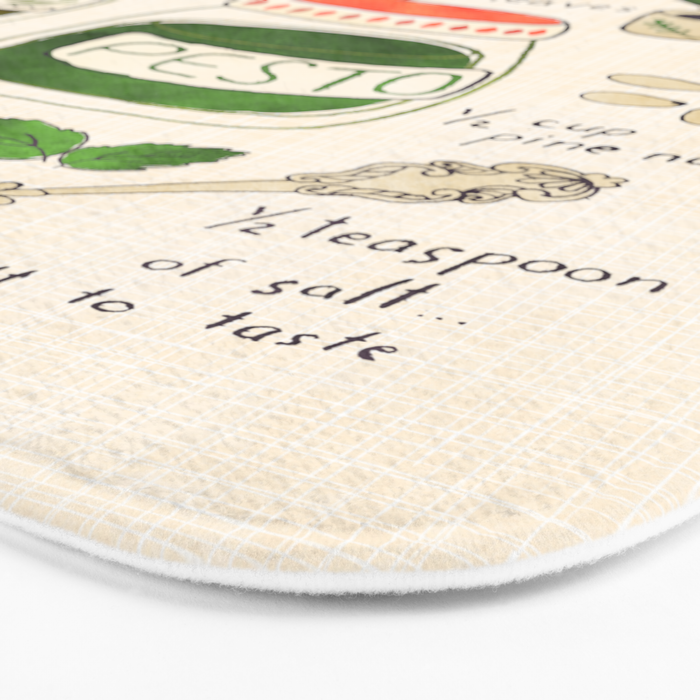 Pesto. Illustrated Recipe. Bath Mat Gallery Image 3