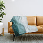 Sunrise in the mountains, dawn, teal, abstract watercolor Throw Blanket Gallery Image 1