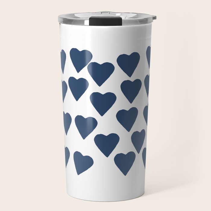 Hearts Navy Travel Mug Gallery Image 1