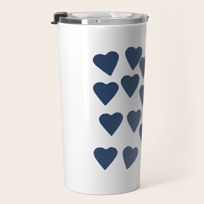 Hearts Navy Travel Mug Gallery Image 3