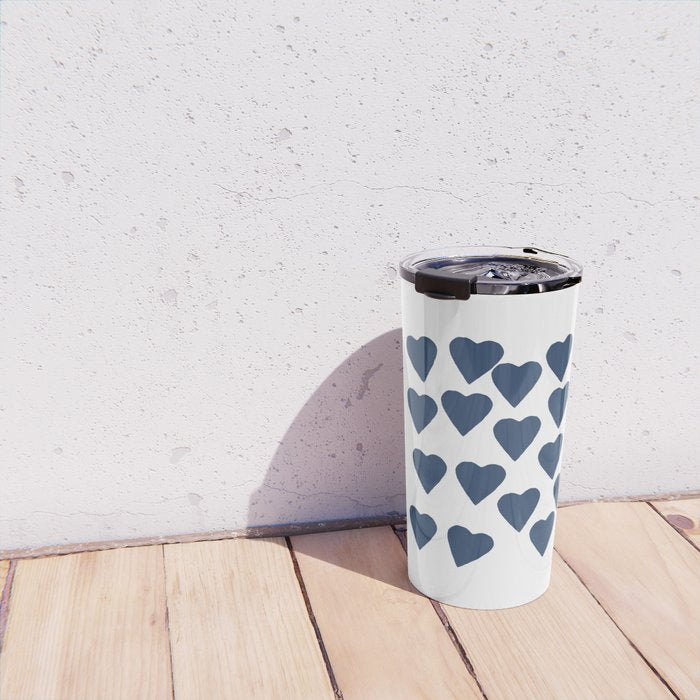 Hearts Navy Travel Mug Gallery Image 4
