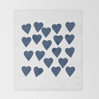 Hearts Navy Throw Blanket Gallery Image 2