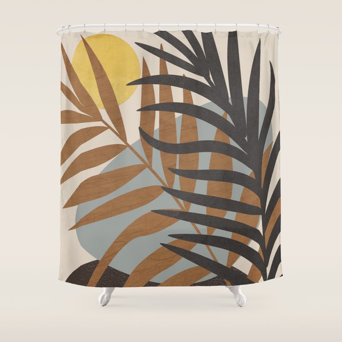 Abstract Tropical Art IV Shower Curtain Gallery Image 1