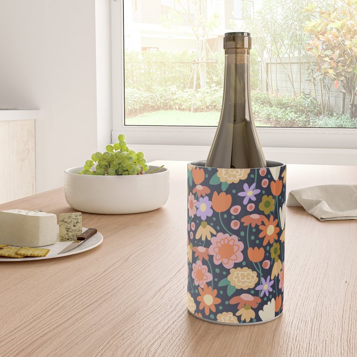 Floral pattern dark Wine Chiller Gallery Image 4