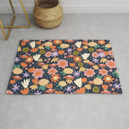 Floral pattern dark Rug Gallery Image 1