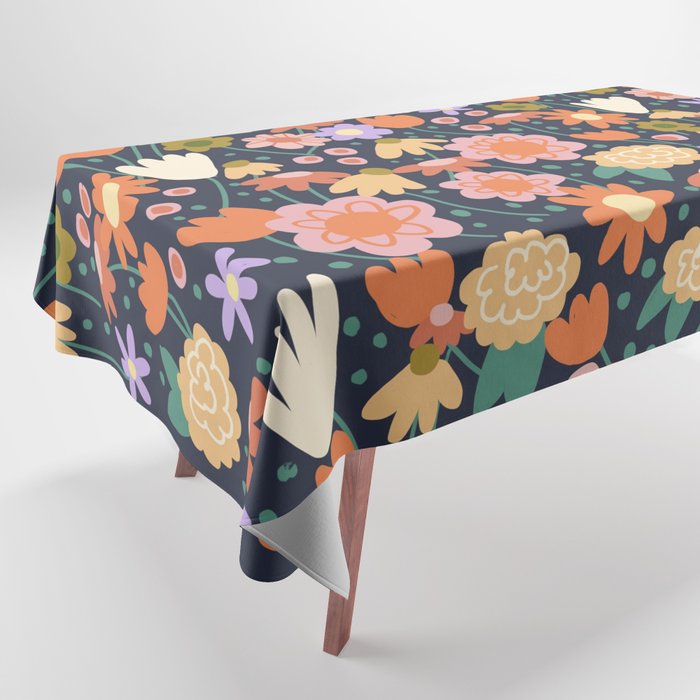 Floral pattern dark Tablecloth Gallery Image 1