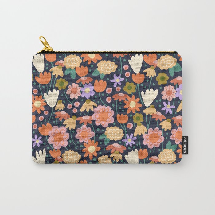 Floral pattern dark Carry All Pouch Gallery Image 1