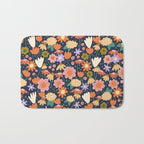 Floral pattern dark Bath Mat Gallery Image 1