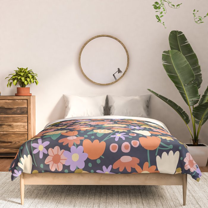 Floral pattern dark Comforter Gallery Image 3