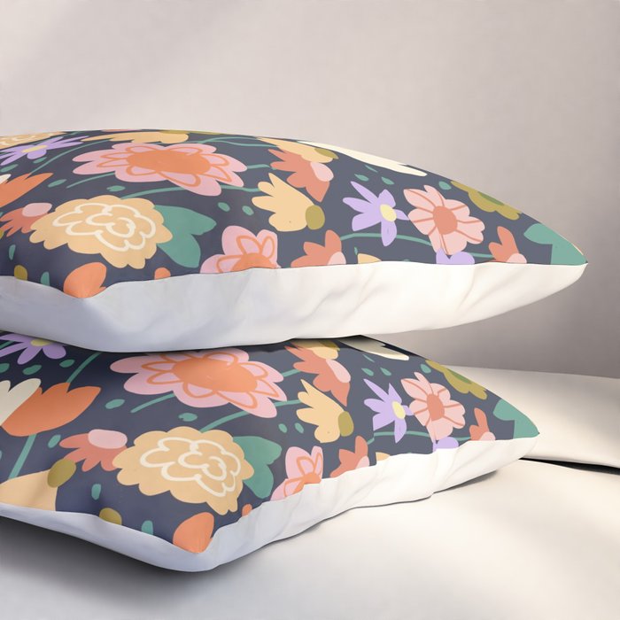 Floral pattern dark Pillow Sham Gallery Image 3