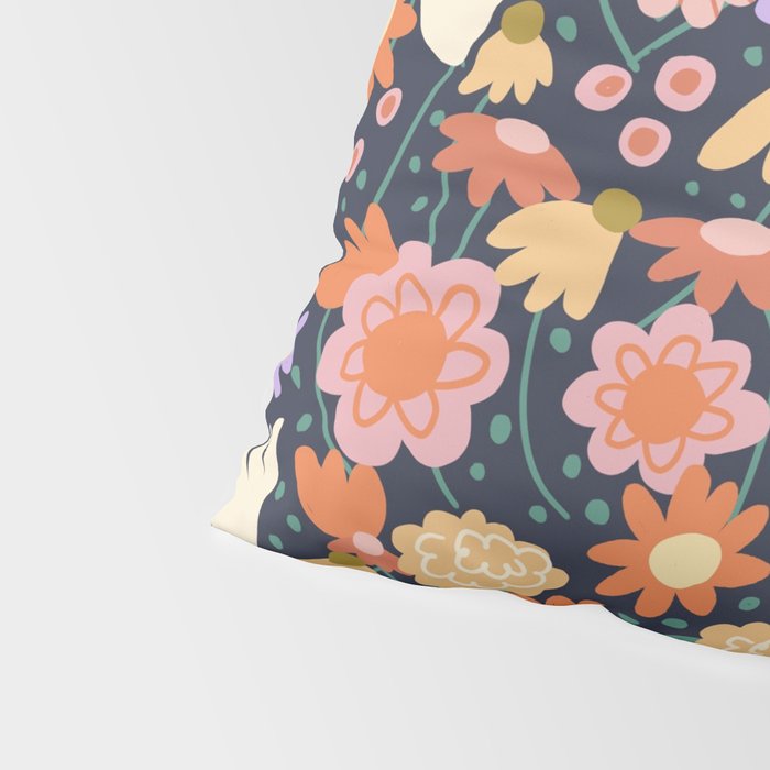 Floral pattern dark Pillow Sham Gallery Image 4