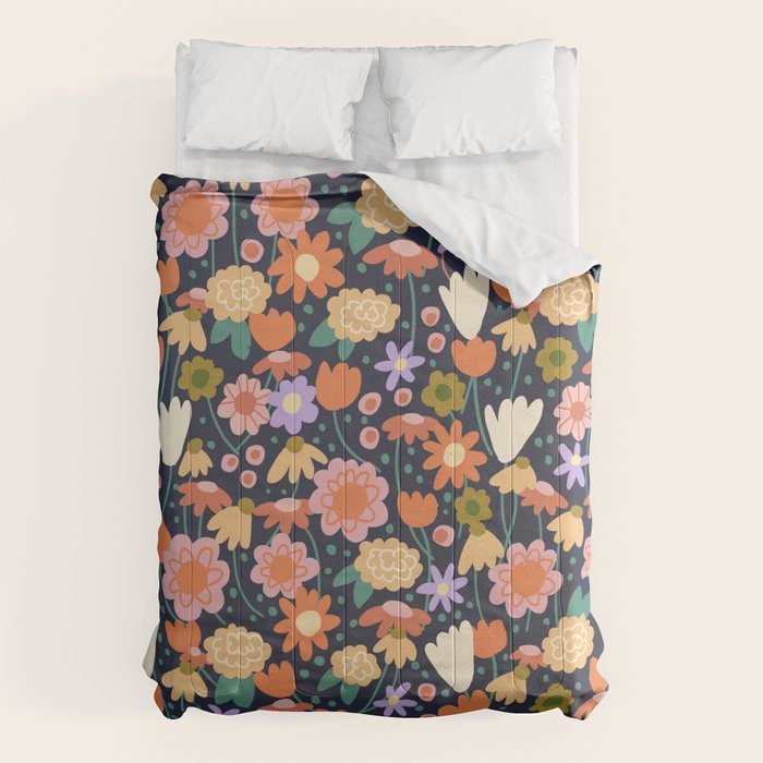 Floral pattern dark Comforter Gallery Image 6