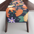 Floral pattern dark Table Runner Gallery Image 1