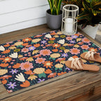 Floral pattern dark Outdoor Rug Gallery Image 2
