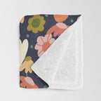 Floral pattern dark Throw Blanket Gallery Image 3