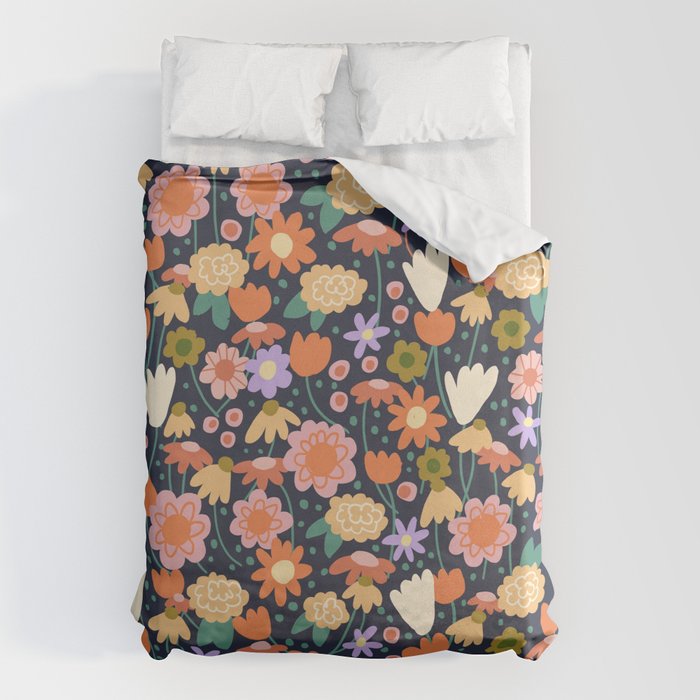 Floral pattern dark Duvet Cover Gallery Image 6
