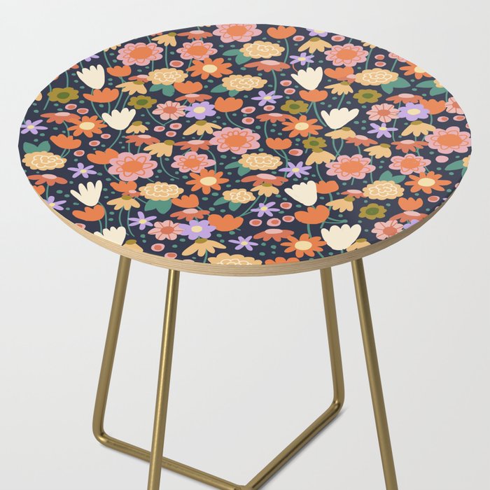 Floral pattern dark Side Table Gallery Image 2