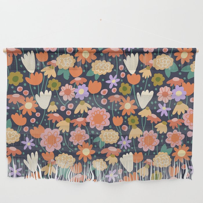 Floral pattern dark Wall Hanging Gallery Image 1