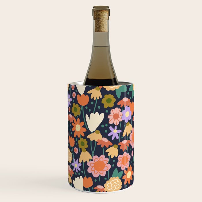 Floral pattern dark Wine Chiller Gallery Image 3