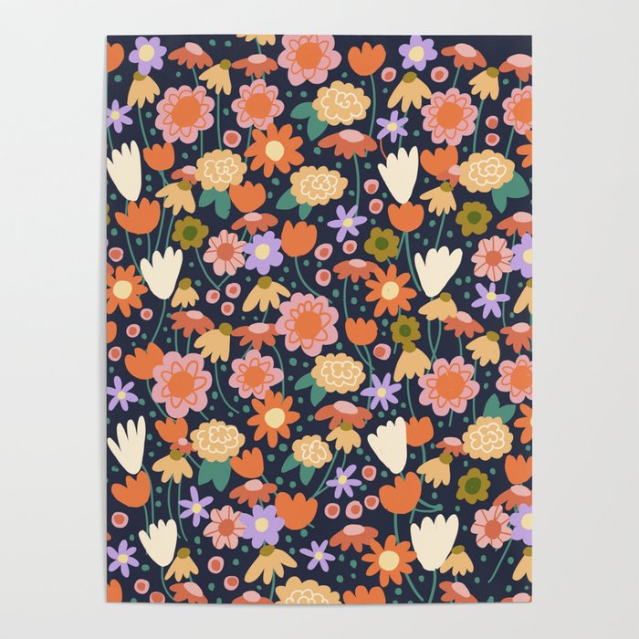 Floral pattern dark Poster Gallery Image 4