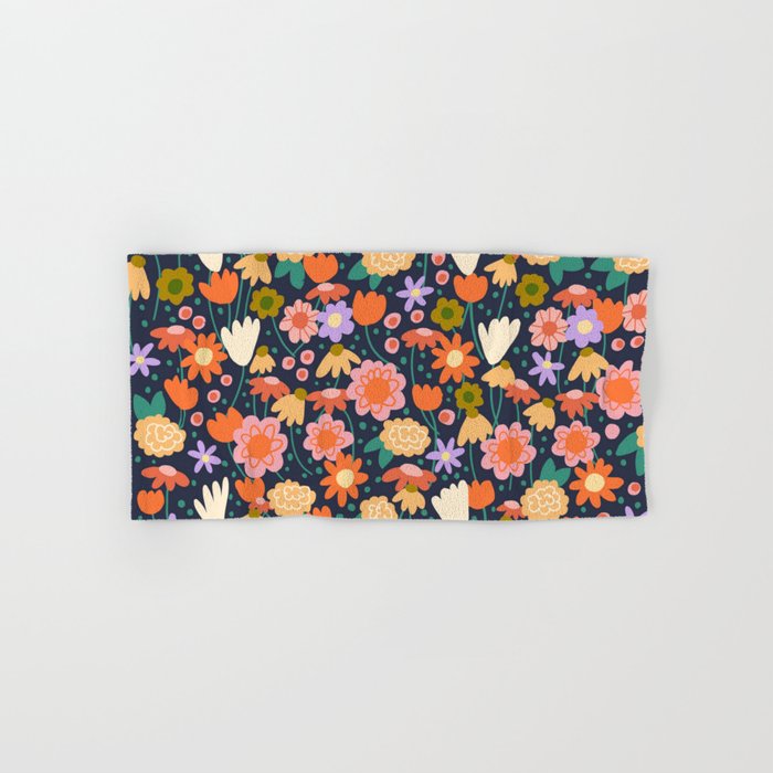 Floral pattern dark Towels Gallery Image 1