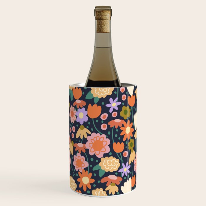 Floral pattern dark Wine Chiller Gallery Image 1