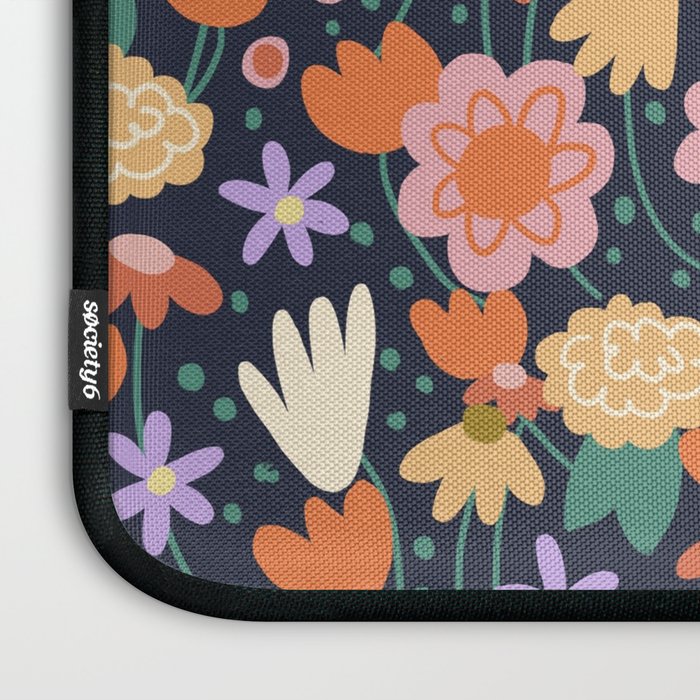 Floral pattern dark Laptop Sleeve Gallery Image 3