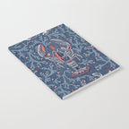 Lobster and crab coastal nostalgia navy Notebook Gallery Image 2