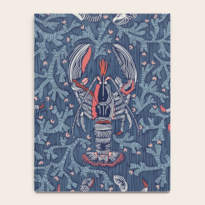 Lobster and crab coastal nostalgia navy Notebook Gallery Image 4