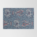 Lobster and crab coastal nostalgia navy Rug Gallery Image 2