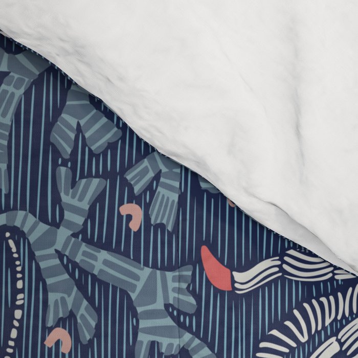 Lobster and crab coastal nostalgia navy Comforter Gallery Image 4