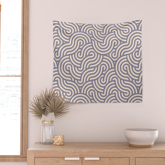 SWIRL Steel and Oat Wall Tapestry Gallery Image 2