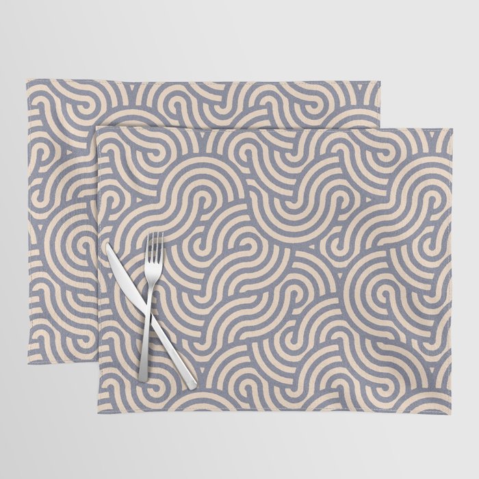 SWIRL Steel and Oat Placemat Gallery Image 1