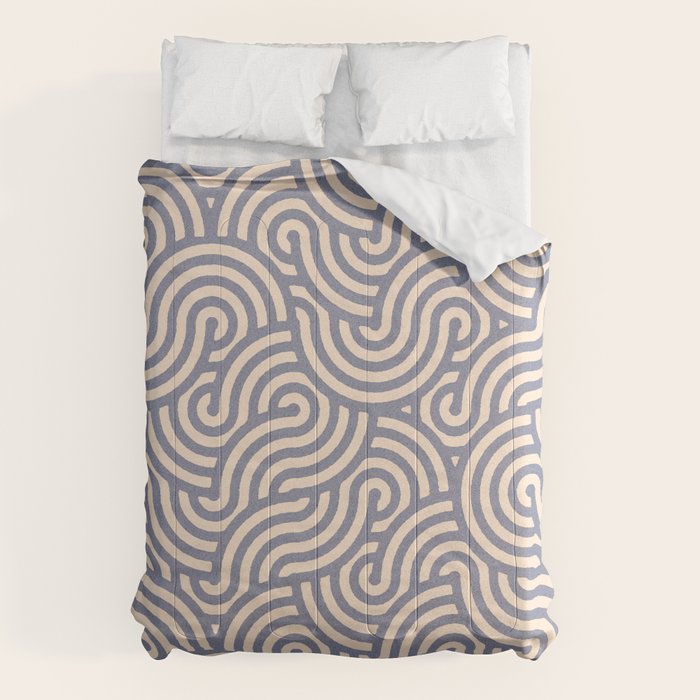 SWIRL Steel and Oat Comforter Gallery Image 1