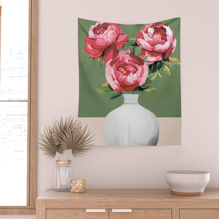 Vase of Flowers 1 Wall Tapestry Gallery Image 2