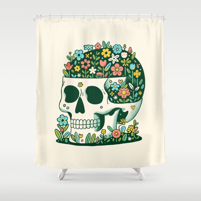 Skull Garden Shower Curtain Gallery Image 1
