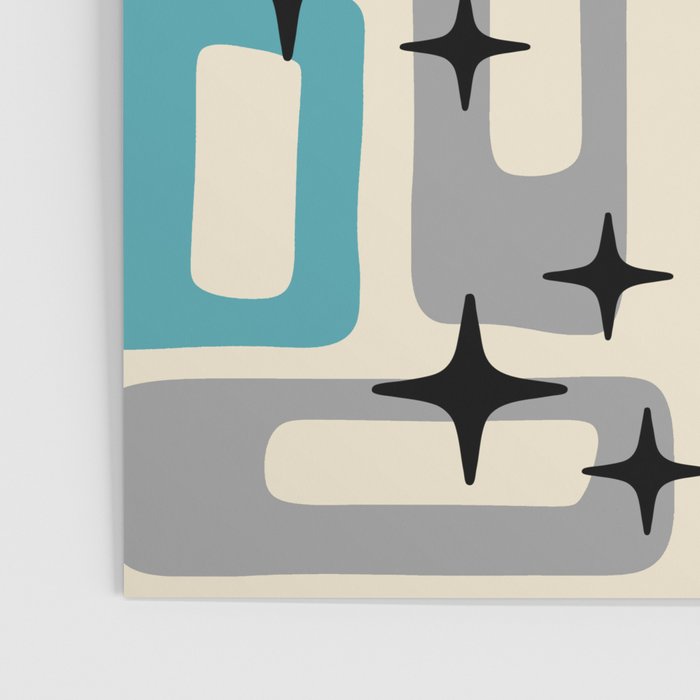 Mid Century Modern Decoration Kitsch 223 Blue and Gray Poster Gallery Image 3