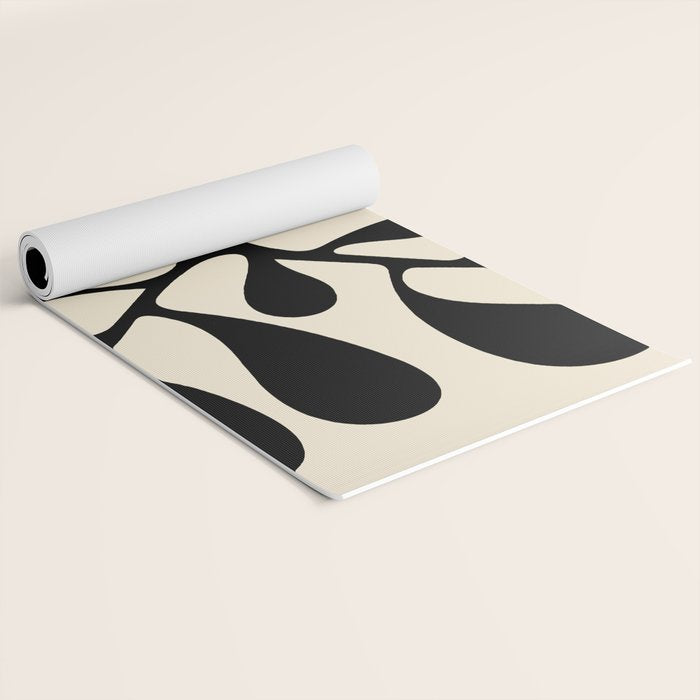 Matisse Inspired Abstract Cut Outs black Yoga Mat Gallery Image 2