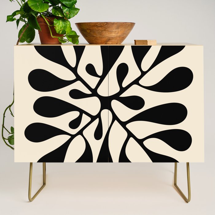 Matisse Inspired Abstract Cut Outs black Credenza Gallery Image 1