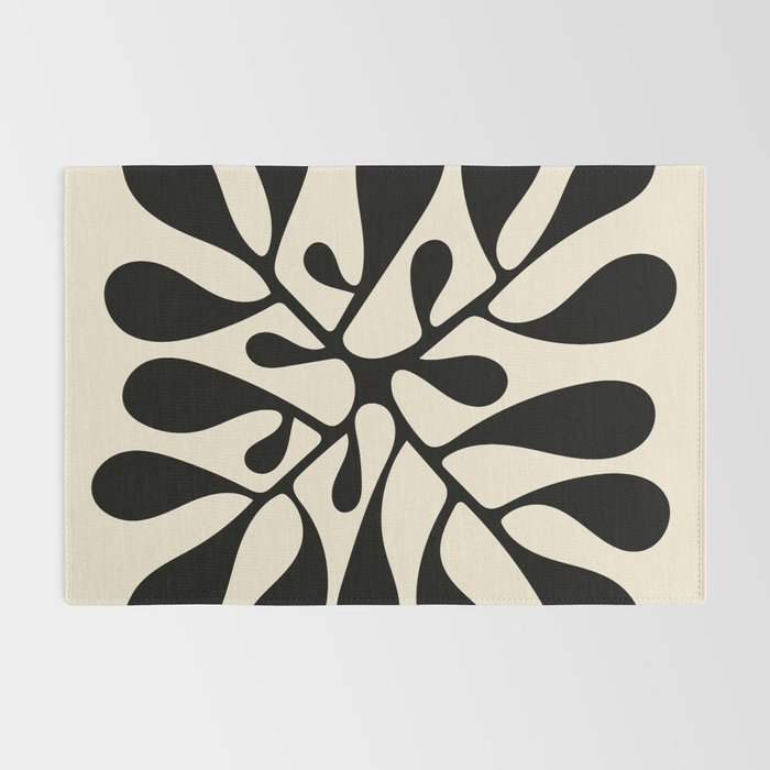 Matisse Inspired Abstract Cut Outs black Rug Gallery Image 2