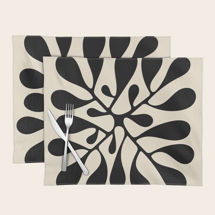 Matisse Inspired Abstract Cut Outs black Placemat Gallery Image 1