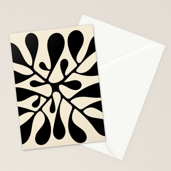 Matisse Inspired Abstract Cut Outs black Stationery Card Gallery Image 2