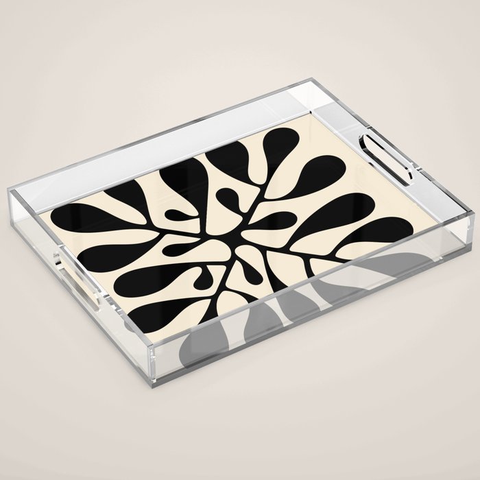Matisse Inspired Abstract Cut Outs black Acrylic Tray Gallery Image 1