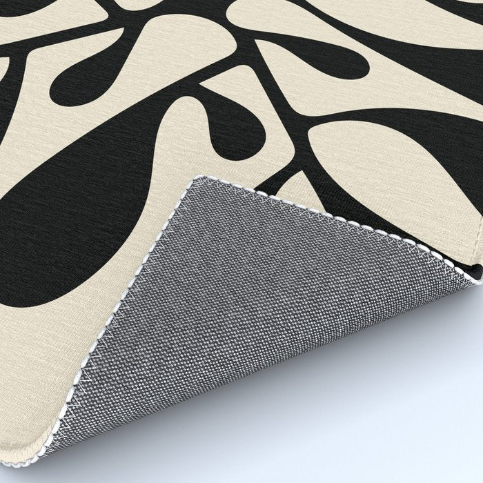 Matisse Inspired Abstract Cut Outs black Rug Gallery Image 4