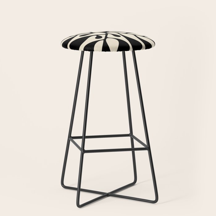 Matisse Inspired Abstract Cut Outs black Stool Gallery Image 1