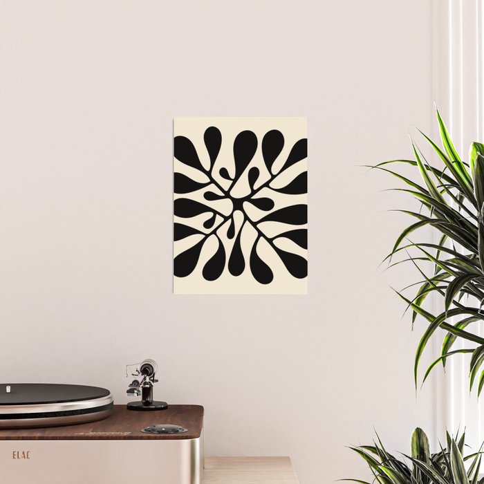Matisse Inspired Abstract Cut Outs black Poster Gallery Image 2