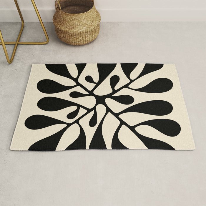 Matisse Inspired Abstract Cut Outs black Rug Gallery Image 1
