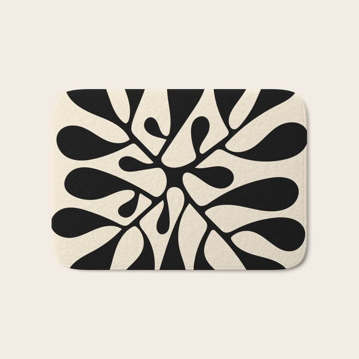 Matisse Inspired Abstract Cut Outs black Bath Mat Gallery Image 1